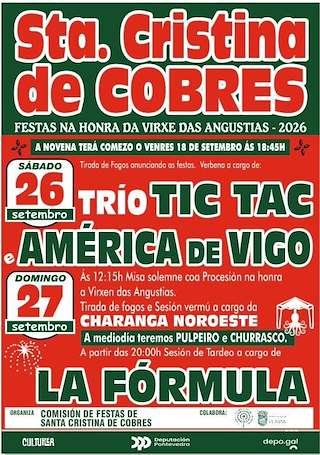 Fechas, información, programa, cartel, imágenes, mapa y ubicación de As Angustias de Santa Cristina de Cobres (2026) en Vilaboa