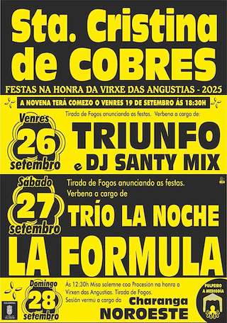 Fechas, información, programa, cartel, imágenes, mapa y ubicación de As Angustias de Santa Cristina de Cobres  en  Vilaboa