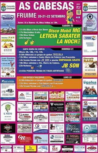Fechas, información, programa, cartel, imágenes, mapa y ubicación de As Cabesas de Fruime  en  Lousame