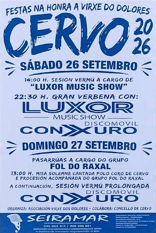 Fechas, información, programa, cartel, imágenes, mapa y ubicación de As Dores (2026) en Cervo
