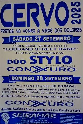 Fechas, información, programa, cartel, imágenes, mapa y ubicación de As Dores  en  Cervo