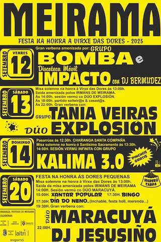 Fechas, información, programa, cartel, imágenes, mapa y ubicación de As Dores de Meirama  en  Cerceda