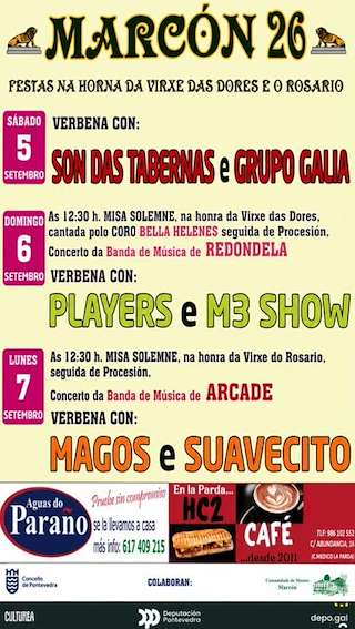 Fechas, información, programa, cartel, imágenes, mapa y ubicación de As Dores e O Rosario de Marcón (2026)  en  Pontevedra
