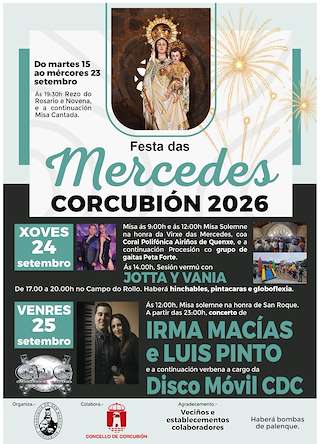 Fechas, información, programa, cartel, imágenes, mapa y ubicación de As Mercedes (2026) en Corcubión