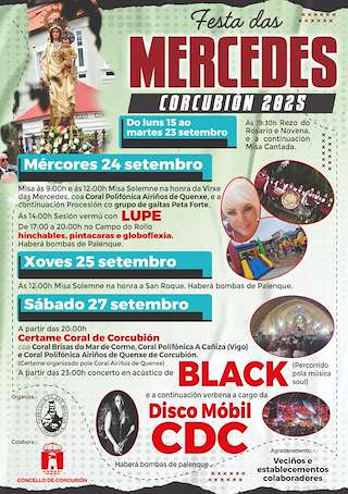 Fechas, información, programa, cartel, imágenes, mapa y ubicación de As Mercedes  en  Corcubión
