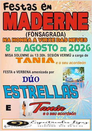 Fechas, información, programa, cartel, imágenes, mapa y ubicación de As Neves de Maderne (2026)  en  A Fonsagrada