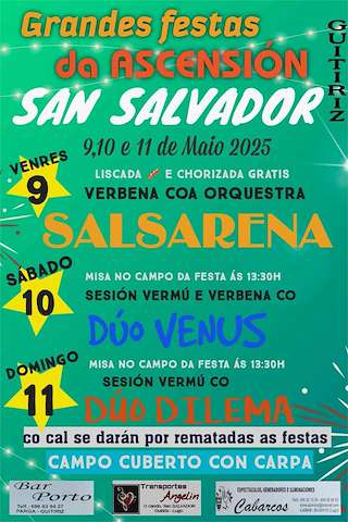 Fechas, información, programa, cartel, imágenes, mapa y ubicación de Ascensión de San Salvador de Parga  en  Guitiriz