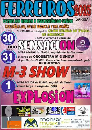 Fechas, información, programa, cartel, imágenes, mapa y ubicación de Ascensión do Señor de Ferreiros  en  Sarria
