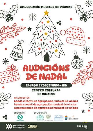 Fechas, información, programa, cartel, imágenes, mapa y ubicación de Audicións e Concerto de Nadal de Vincios  en  Gondomar