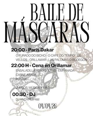 Fechas, información, programa, cartel, imágenes, mapa y ubicación de Baile das Máscaras de Espasante  (2026)  en  Ortigueira