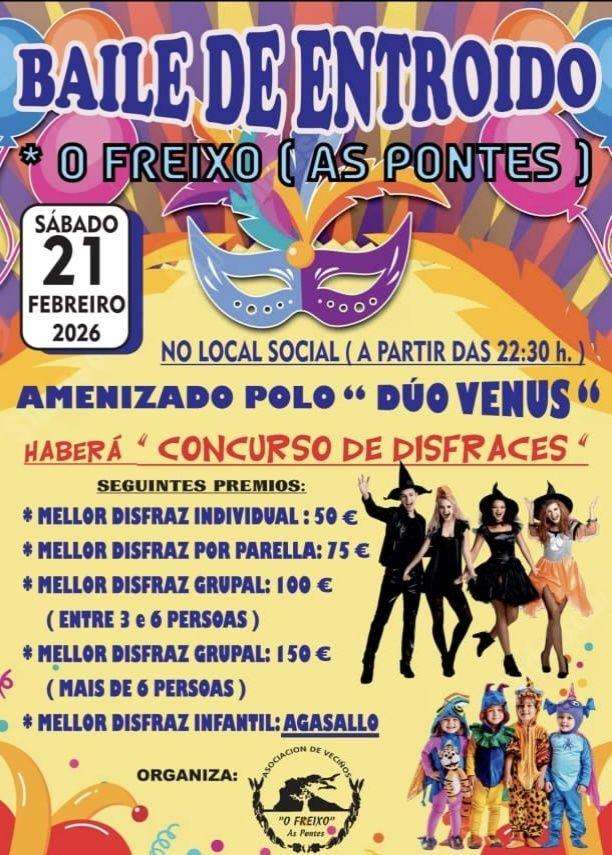 Baile de Carnaval de O Freixo  (2026) en As Pontes de García Rodríguez