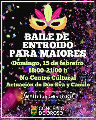 Fechas, información, programa, cartel, imágenes, mapa y ubicación de Baile de Carnaval para Mayores (2026) en Oroso