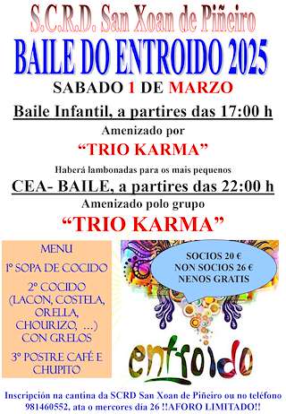 Fechas, información, programa, cartel, imágenes, mapa y ubicación de Baile do Entroido  en  Mugardos