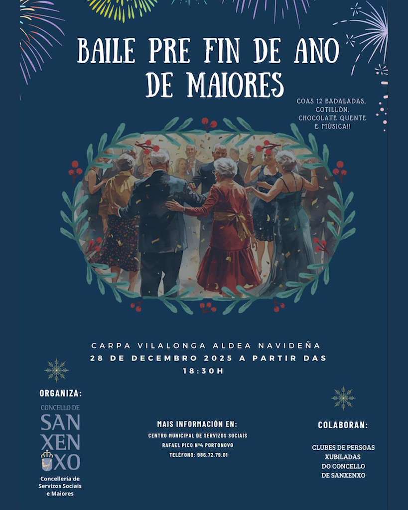 Baile de Pre Fin de Año para Mayores en Sanxenxo