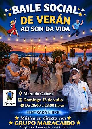 Fechas, información, programa, cartel, imágenes, mapa y ubicación de Baile Social de Verán  (2026)  en  Fisterra