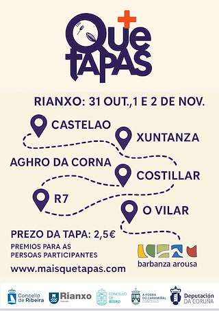 Fechas, información, programa, cartel, imágenes, mapa y ubicación de XI Barbanza Arousa + Q Tapas (2025)  en  Rianxo