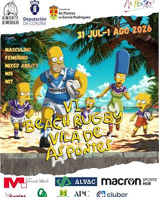 Fechas, información, programa, cartel, imágenes, mapa y ubicación de VI Beach Rugby (2026)  en  As Pontes de García Rodríguez
