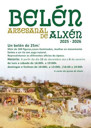 Fechas, información, programa, cartel, imágenes, mapa y ubicación de Belén Artesanal de Alxén (2025-2026) en Salvaterra do Miño