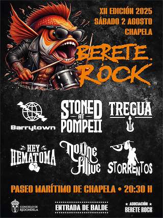 Fechas, información, programa, cartel, imágenes, mapa y ubicación de XII Berete Rock  en  Redondela