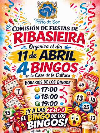 Fechas, información, programa, cartel, imágenes, mapa y ubicación de Bingo de Ribasieira (2026)  en  O Porto do Son
