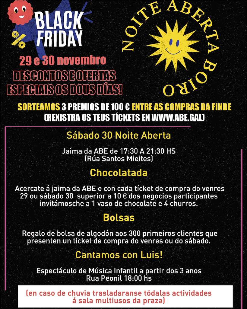 Black Friday - Noite Aberta en Boiro