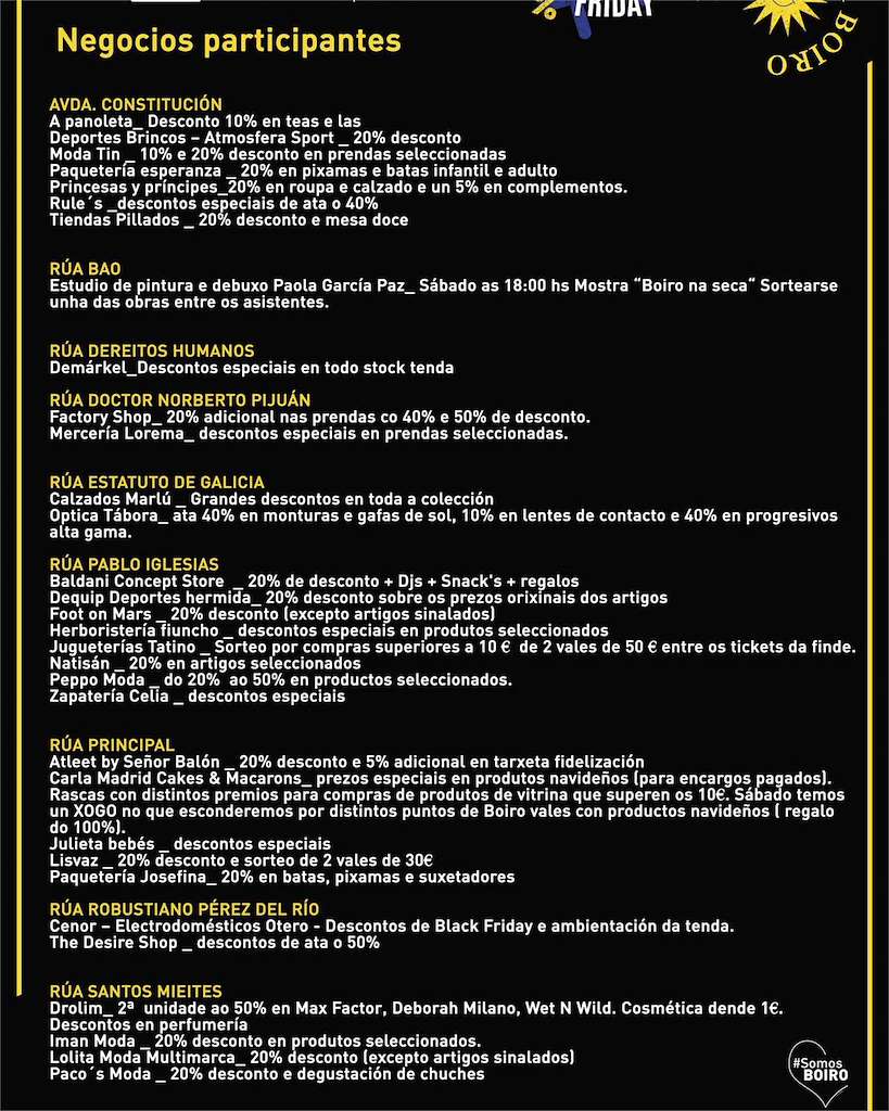 Black Friday - Noite Aberta en Boiro