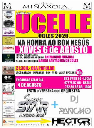 Fechas, información, programa, cartel, imágenes, mapa y ubicación de Bon Xesús de Ucelle  (2026)  en  Coles