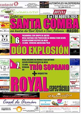 Fechas, información, programa, cartel, imágenes, mapa y ubicación de Bon Xesús e San Antón de Santa Comba  en  Maside