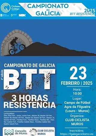 Fechas, información, programa, cartel, imágenes, mapa y ubicación de BTT 3 Horas Resistencia  en  Muros