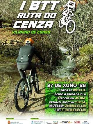 Fechas, información, programa, cartel, imágenes, mapa y ubicación de I BTT Ruta do Cenza (2026) en Vilariño de Conso