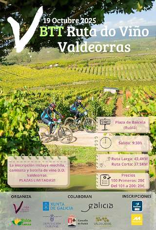 Fechas, información, programa, cartel, imágenes, mapa y ubicación de V BTT Ruta do Viño de Valdeorras  en  Rubiá