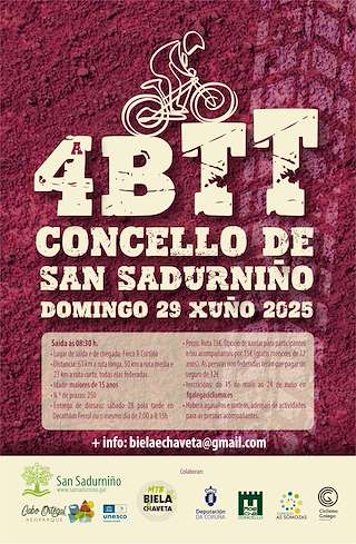 Fechas, información, programa, cartel, imágenes, mapa y ubicación de IV BTT  en  San Sadurniño