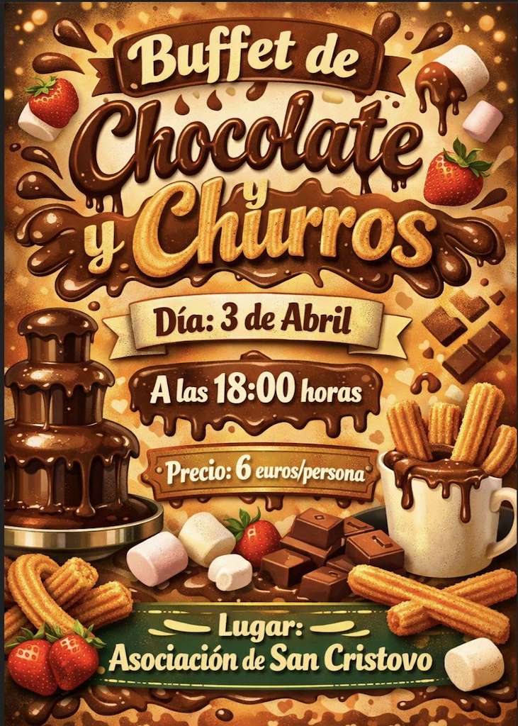 Buffet de Chocolate con Churros de San Cristobo  en Paderne de Allariz
