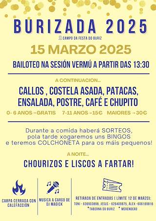 Fechas, información, programa, cartel, imágenes, mapa y ubicación de Burizada  en  Guitiriz