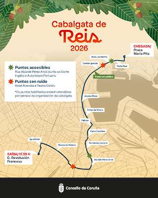 Fechas, información, programa, cartel, imágenes, mapa y ubicación de Cabalgata de Reyes (2026) en A Coruña