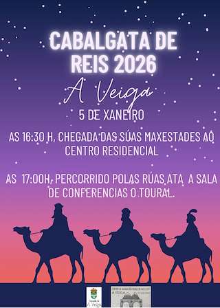 Fechas, información, programa, cartel, imágenes, mapa y ubicación de Cabalgata de Reyes (2027)  en  A Veiga