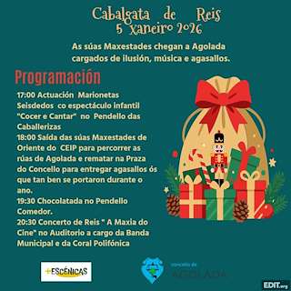 Fechas, información, programa, cartel, imágenes, mapa y ubicación de Cabalgata de Reyes (2026)  en  Agolada