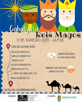 Fechas, información, programa, cartel, imágenes, mapa y ubicación de Cabalgata de Reis  (2026)  en  Alfoz