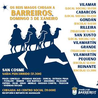 Fechas, información, programa, cartel, imágenes, mapa y ubicación de Cabalgata de Reis  en  Barreiros