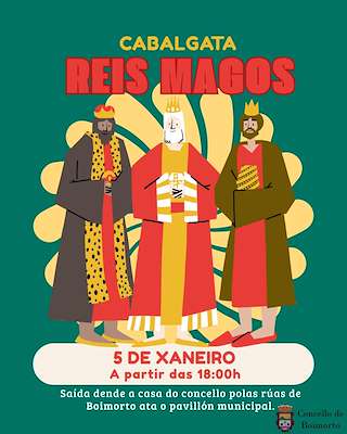 Fechas, información, programa, cartel, imágenes, mapa y ubicación de Cabalgata de Reyes (2026) en Boimorto