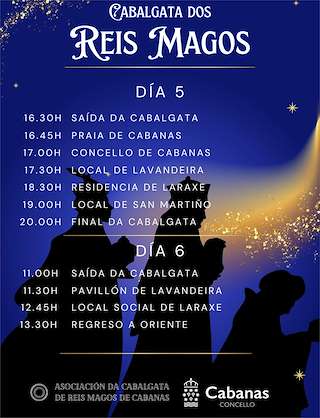 Fechas, información, programa, cartel, imágenes, mapa y ubicación de Cabalgata de Reyes (2026) en Cabanas