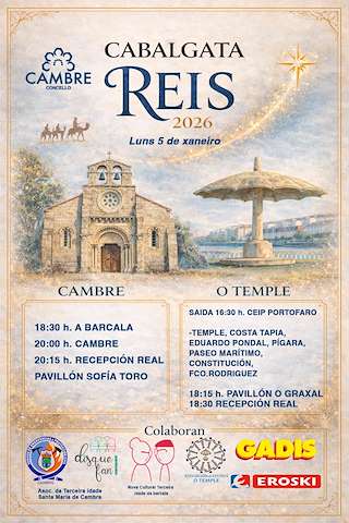 Fechas, información, programa, cartel, imágenes, mapa y ubicación de Cabalgata de Reyes (2026)  en  Cambre