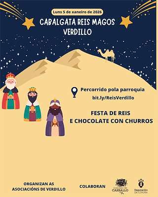 Fechas, información, programa, cartel, imágenes, mapa y ubicación de Cabalgata de Reyes de Verdillo (2026)  en  Carballo