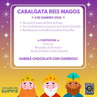 Fechas, información, programa, cartel, imágenes, mapa y ubicación de Cabalgata de Reyes (2027)  en  Guitiriz