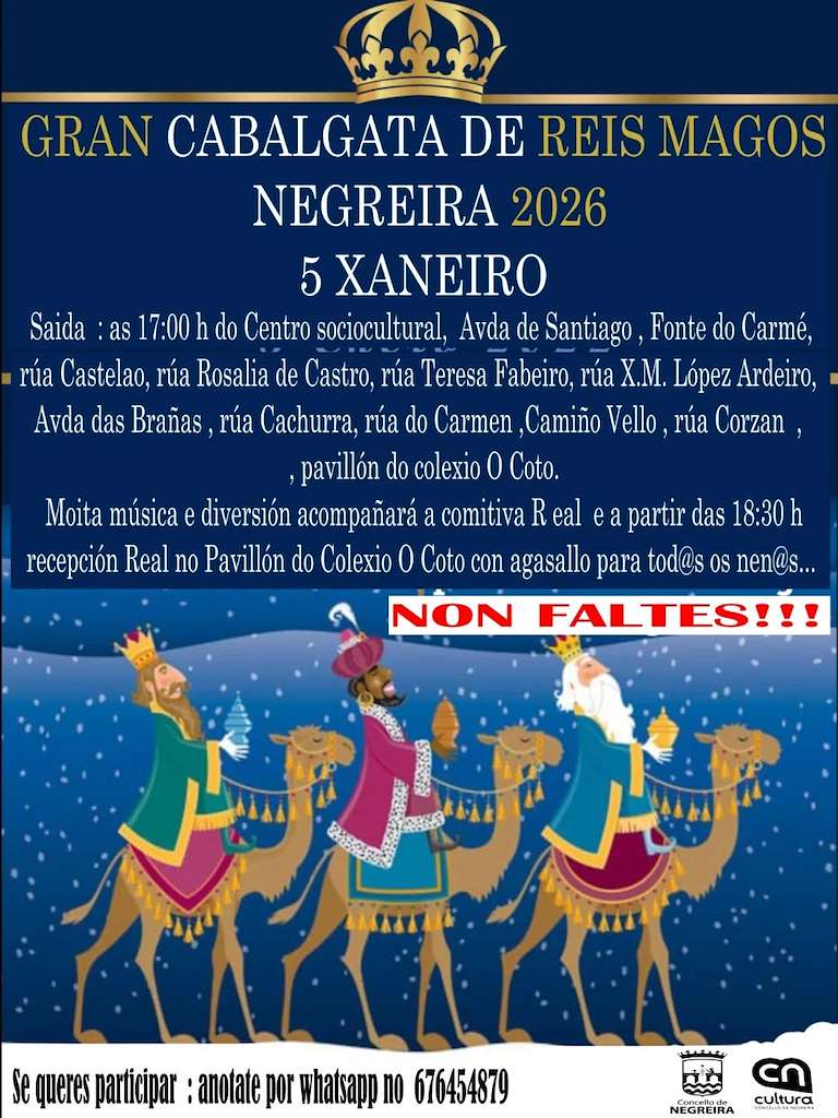 Cabalgata de Reyes (2026) en Negreira