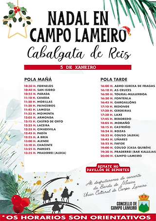 Fechas, información, programa, cartel, imágenes, mapa y ubicación de Cabalgata de Reyes  en  O Campo Lameiro