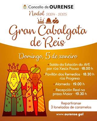Fechas, información, programa, cartel, imágenes, mapa y ubicación de Cabalgata de Reis (2026)  en  Ourense