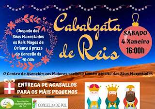 Fechas, información, programa, cartel, imágenes, mapa y ubicación de Cabalgata de Reis (2026)  en  Pol