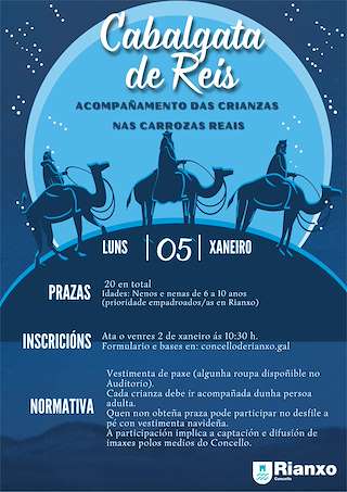 Fechas, información, programa, cartel, imágenes, mapa y ubicación de Cabalgata de Reyes (2026) en Rianxo