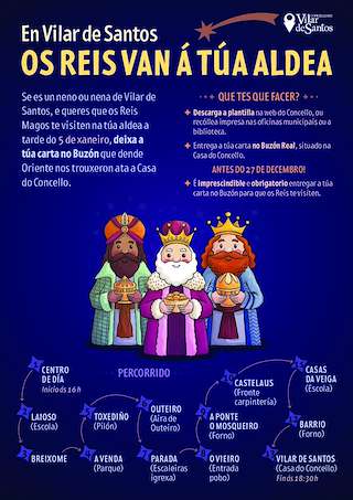 Fechas, información, programa, cartel, imágenes, mapa y ubicación de Cabalgata de Reis   en  Vilar de Santos